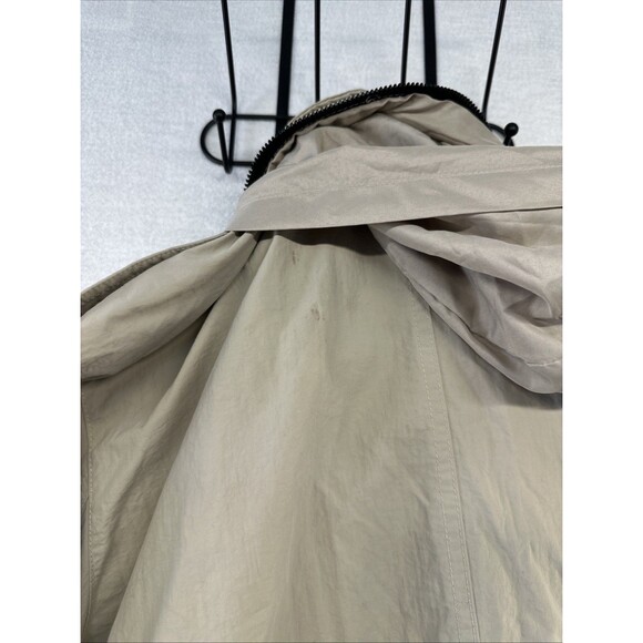 H&M Mens Coat Med Khaki Multi Pocket Button Jacket Hidden Hood Windbreaker *spot - Picture 15 of 15